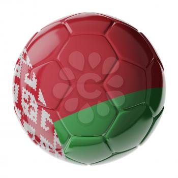 Football soccer ball with flag of Belarus. 3D render