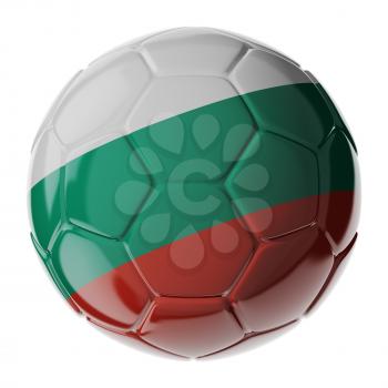 Football soccer ball with flag of Bulgaria. 3D render