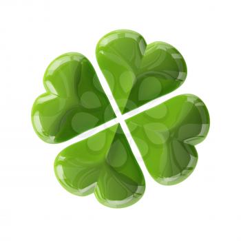 3d glass leaf clover for your St.Patrick's Day design