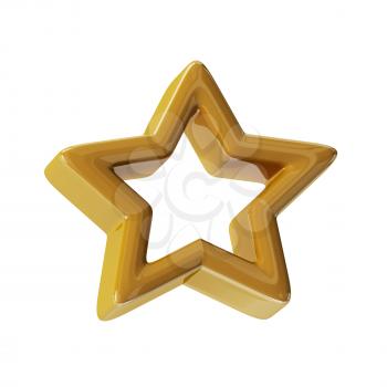 Gold star. 3d render with HDR