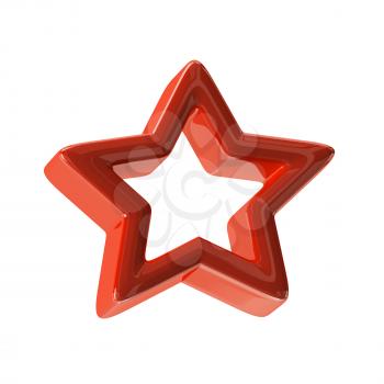 Red star. 3d render with HDR