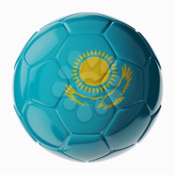 Football soccer ball with flag of Kazakhstan. 3D render
