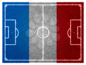 3d Football/Soccer grassy field. France EURO 2016