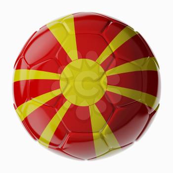 Football soccer ball with flag of Macedonia. 3D render