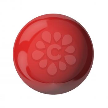 3D red ball isolated on white
