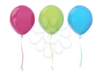 Multi-colored balloons. 3d render with HDR
