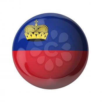 3D flag of Liechtenstein isolated on white