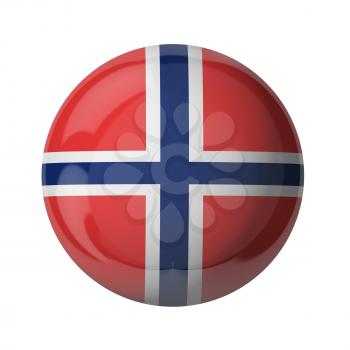 3D flag of Norway isolated on white