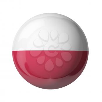 3D flag of Poland isolated on white