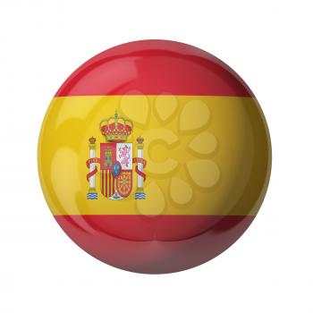 3D flag of Spain isolated on white