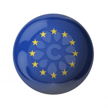 3D flag of European Union isolated on white