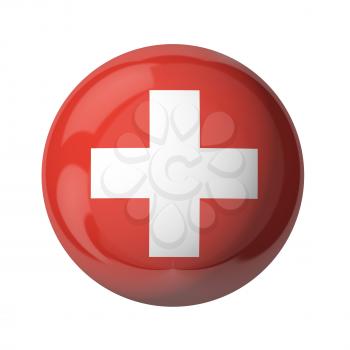 Switzerland flag of UK isolated on white