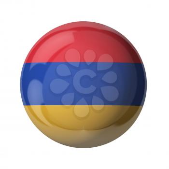3D flag of Armenia isolated on white