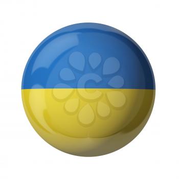 3D flag of Ukraine isolated on white