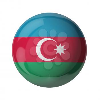 3D flag of Azerbaijan isolated on white