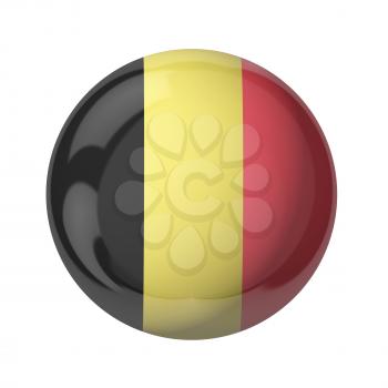 3D flag of Belgium isolated on white