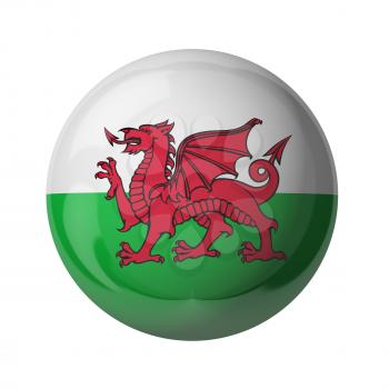 3D flag of Wales isolated on white