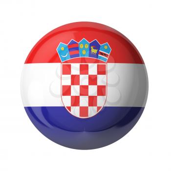 3D flag of Croatia isolated on white