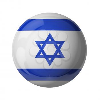 3D flag of Israel isolated on white