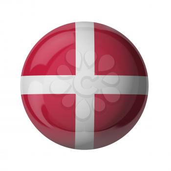 3D flag of Denmark isolated on white
