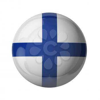 3D flag of Finland isolated on white