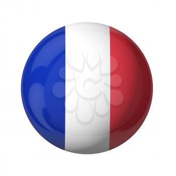 3D flag of France isolated on white