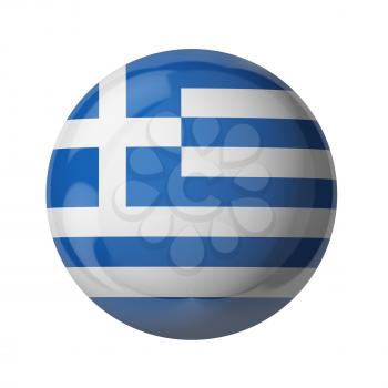 3D flag of Greece isolated on white