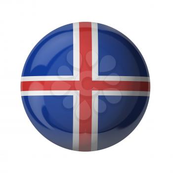 3D flag of Iceland isolated on white