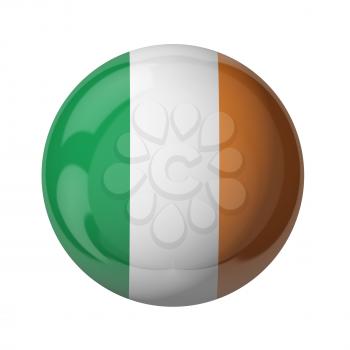 3D flag of Ireland isolated on white
