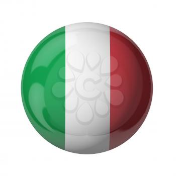 3D flag of Italy isolated on white
