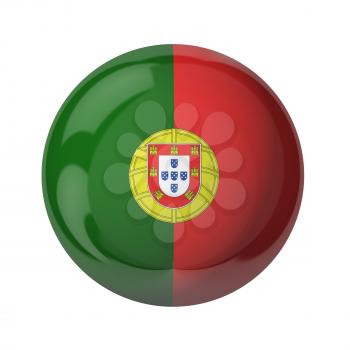3D flag of Portugal isolated on white