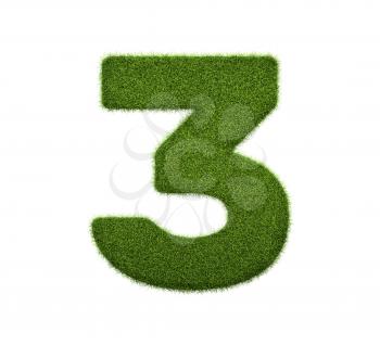 3d render of grass numbers