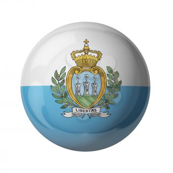 3D flag of San Marino isolated on white