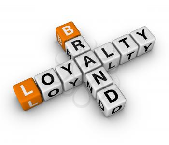 brand and customer loyalty  (3D crossword orange series)