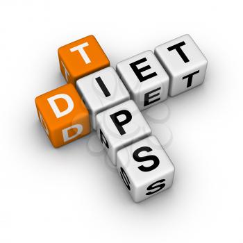 Diet Tips   (3D crossword orange series)