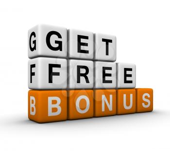 get free bonus symbol for sales promotion   (3D crossword orange series)
