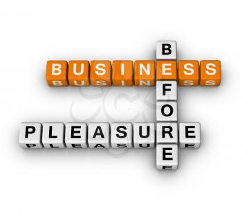 business before pleasure  (3D crossword orange series)