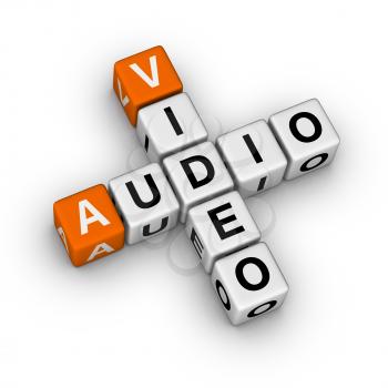 3d crossword audio and video store label