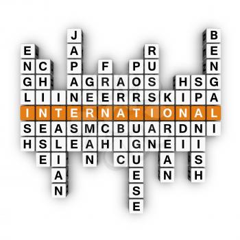 multilingual concept  (3D crossword orange series)
