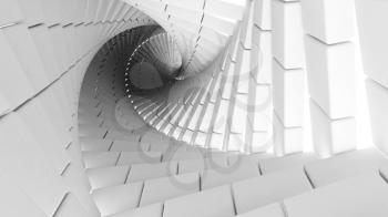 3d abstract background illustration with helix made of white chamfer boxes