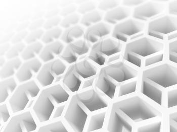 Abstract white honeycomb structure. 3d illustration, background texture