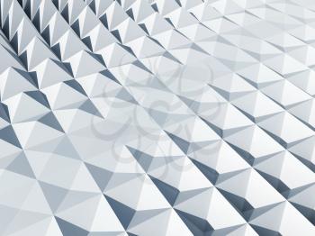 Abstract architecture background. White square cellular pyramidal surface