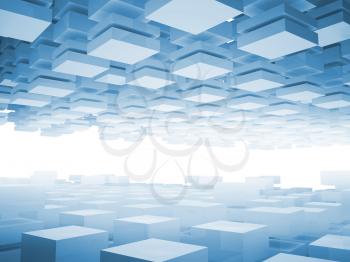 Abstract 3d background with light blue boxes