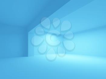 Abstract blue architecture background. Empty 3d interior
