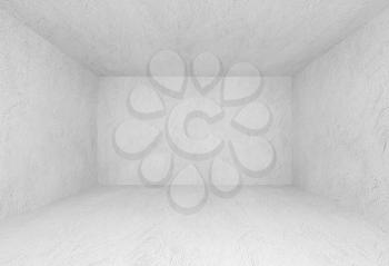 Abstract background. White interior of empty room with concrete walls without finishing