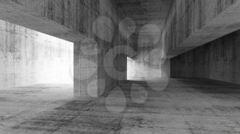Abstract empty gray concrete interior. 3d illustration