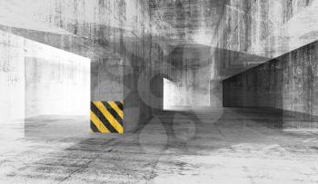 Abstract grunge concrete urban interior 3d illustration
