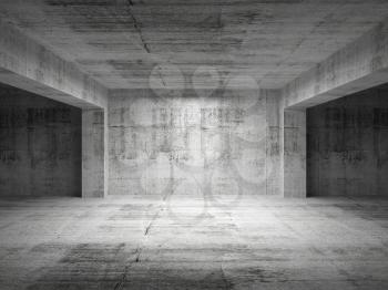 Empty dark abstract concrete room perspective interior. 3d illustration