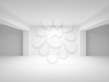 Abstract white empty interior perspective background. 3d illustration