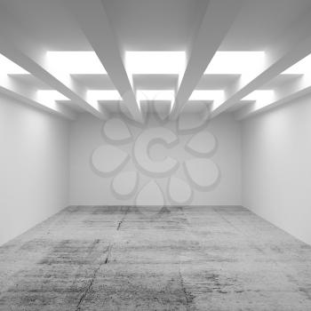 3d abstract architecture background. Empty room interior with illumination